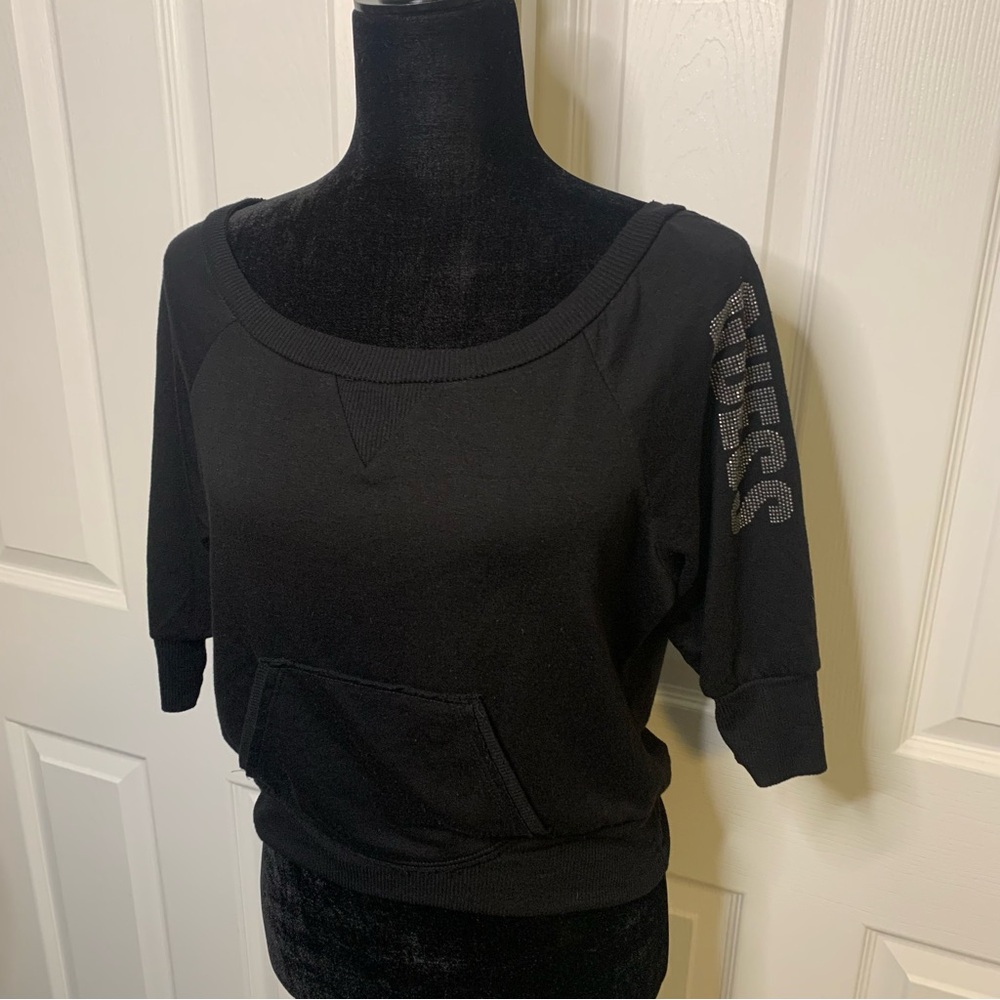 Guess Rhinestone Sleeve Sweatshirt - Picture 2 of 5